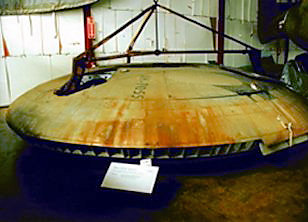 The Avrocar in storage at the US Army Transportation Museum