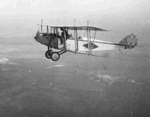 A "Jenny" biplane over Ontario, Canada, c. 1918