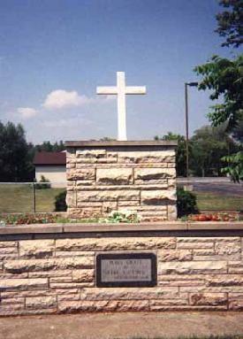 A mass grave marks the location of over 350 of the fire