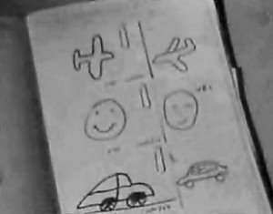 Samples of Gellar's drawings (right) and the researchers' (left)