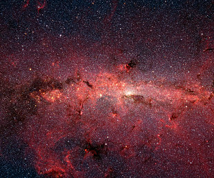 An infrared image of the core of the Milky Way galaxy