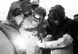 Soviet pipeline workers