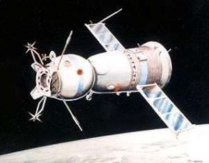 A Soviet Soyuz spacecraft