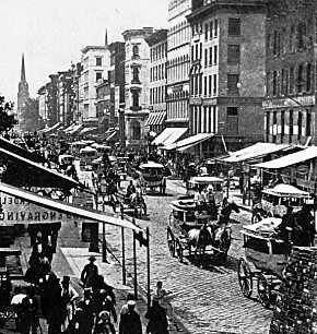 Traffic on Broadway, 1860